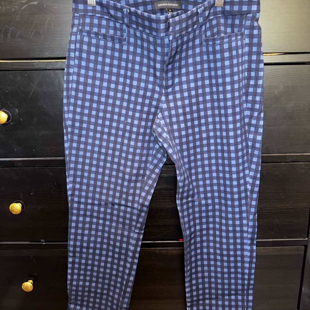 Banana Republic Blue Checkered Pants